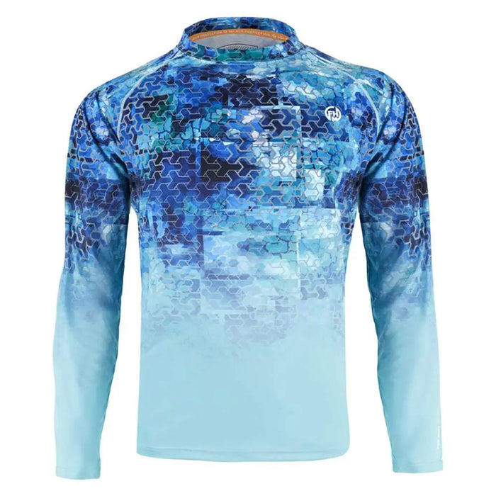 Mark EVO V2 Fishing Shirt UV Protection UPF 50 Print Blue