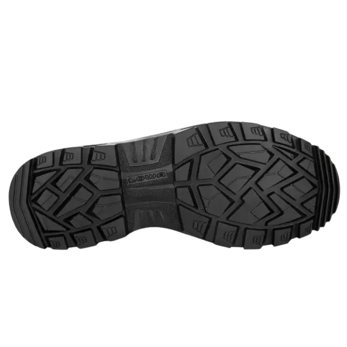 - Foto rāda Lowa Renegade II GTX MID TF MF Police Boots zoli no apakšas.
- Zoles dizains demonstrē optimālu gumijas maisījuma profilu ar labu satvērienu.
- Anti-slīdes un pašattīrīšanās īpašības atvieglo pārvietošanos pa dažādiem reljefiem un virsmām.
- Zole ir izturīga pret eļļām, benzīnu un kontakta siltumu.
- Lowa,