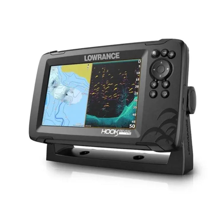 - Lowrance sonar HOOK REVEAL 7 TRIPLESHOT ar 7 collu SolarMAX™ displeju
- Rādīts C-Map karšu ekrāns un FishReveal™ ekrāna attēls
- Ergonomisks dizains ar optimizētu tastatūru un vienas pieskāriena piekļuvi funkcijām
- Trīskāršais devējs ar High CHIRP, SideScan un DownScan Imaging™ tehnoloģijām
- Zivju reāllaika kartēšana un automātiskā sonāra pielāgošana
- Preloadēta pasaules bāzes karte un microSD kartes slots
- Lowrance