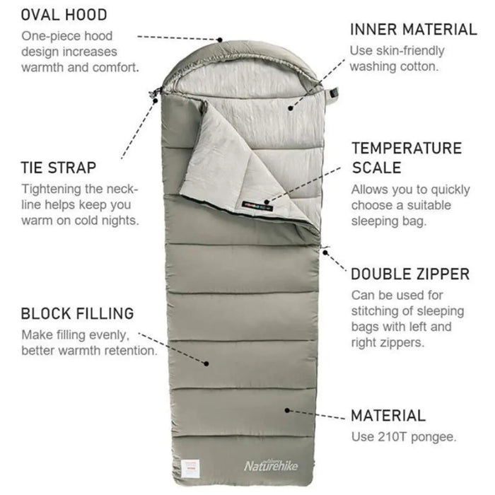 Naturehike M400 Washable Cotton Sleeping Bag Left