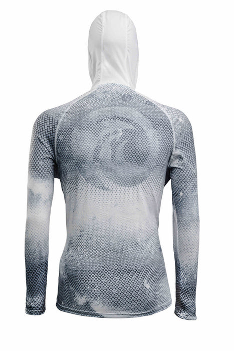 - OUTFISH Fishscale Solar UV Hoodie UPF 50+ baltā un pelēkā krāsā, 
- augsta elpojamība un elastība, pateicoties 10% elastāna sastāvam,
- mitruma vadīšana un ātrā žūšana nodrošina komfortu aktīvās nodarbēs, 
- raustīts griezums un plakani šuves nodrošina minimālu berzi un ilgstošu komfortu, 
- kapuce un garie piedurknes ar īkšķu cilpām nodrošina papildus aizsardzību pret sauli un vēju, 
- viegls un noturīgs pret UV starojumu ar UPF +50 tehnoloģiju, 
- svars tikai 0,21 kg, 
- OUTFISH,