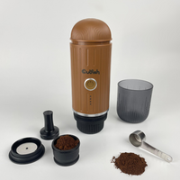 Outfish pārnēsājamā kafijas pagatavošanas ierīce, pašuzsildoša, brūna, piemērota kempingam un ceļojumiem ārā.