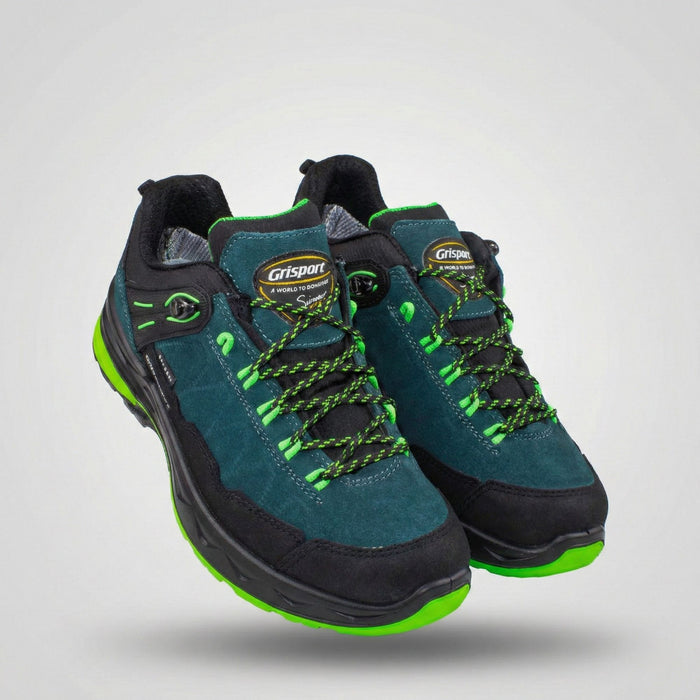 Low Hiking Boots Grisport Nubuck Leather Vibram Sole Waterproof Green