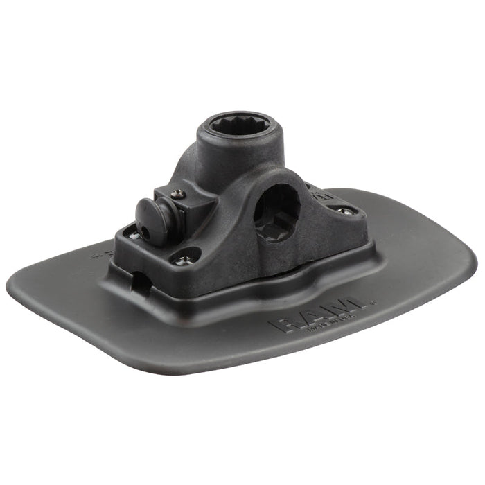 RAM Bond-A-Base Black with Bulkhead Mount - RAP-398-BLK-114BMPU