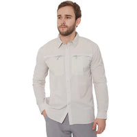 - Gaiša bēša krāsas krekls no FHM
- Garroku krekls ar divām rāvējslēdzēja kabatām priekšpusē
- Izgatavots no viegla, izstiepta un ātri žūstoša auduma
- Ventilācija ar tīklu mugurpuses daļā
- Krekla detaļas: poga aizdare un regulējama piedurkņu garuma iespēja
- Ideāls izbraucieniem pie ūdens un ikdienas lietošanai, FHM