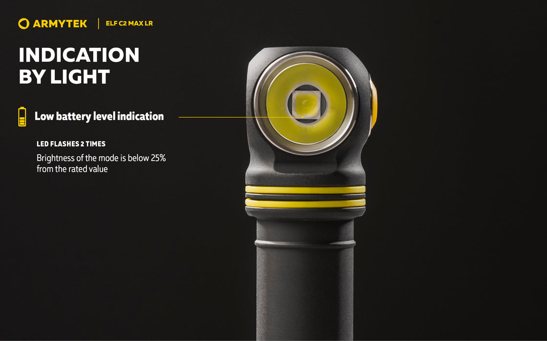 Armytek Elf C2 Max LR – ražotāja informatīvais slaids Nr. 12 par lukturi