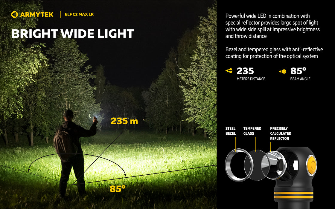 Armytek Elf C2 Max LR – ražotāja informatīvais slaids Nr. 13 par lukturi