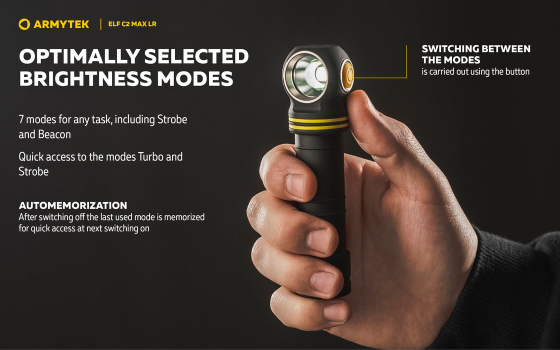 Armytek Elf C2 Max LR – ražotāja informatīvais slaids Nr. 15 par lukturi