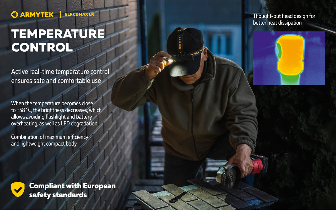 Armytek Elf C2 Max LR – ražotāja informatīvais slaids Nr. 19 par lukturi