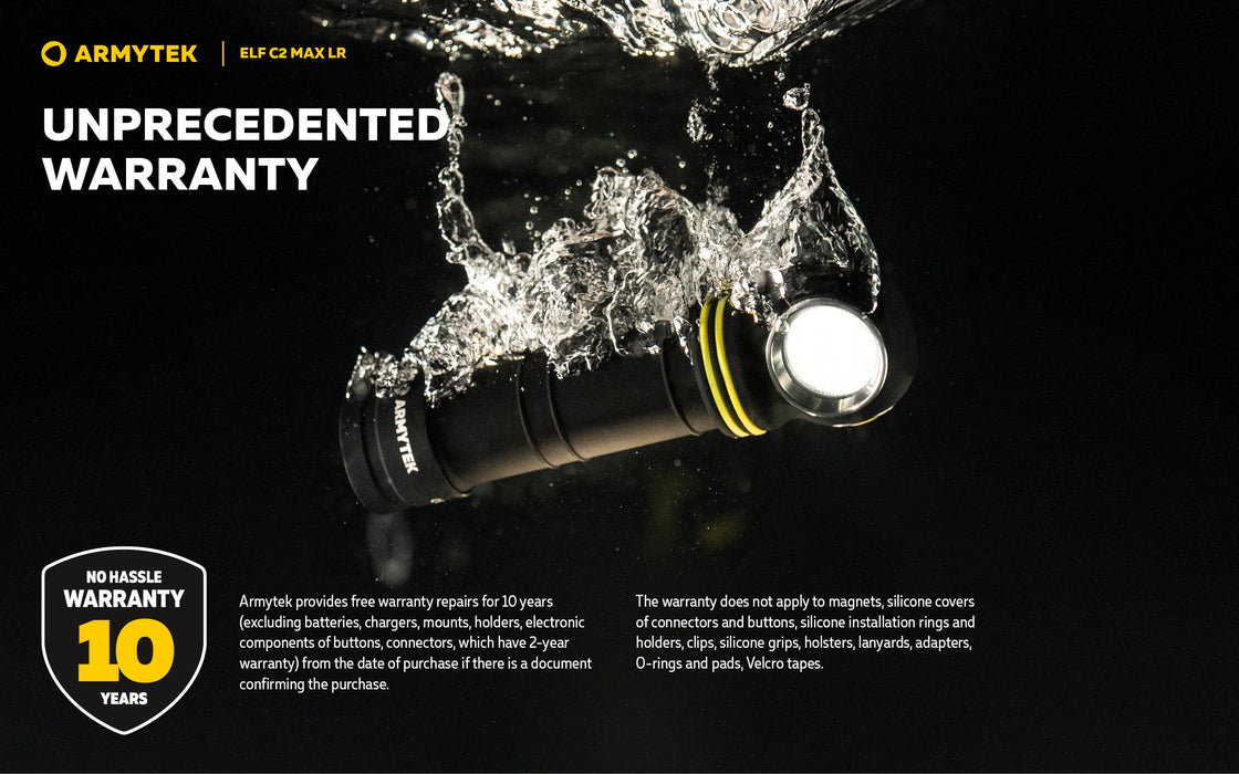 Armytek Elf C2 Max LR – ražotāja informatīvais slaids Nr. 22 par lukturi