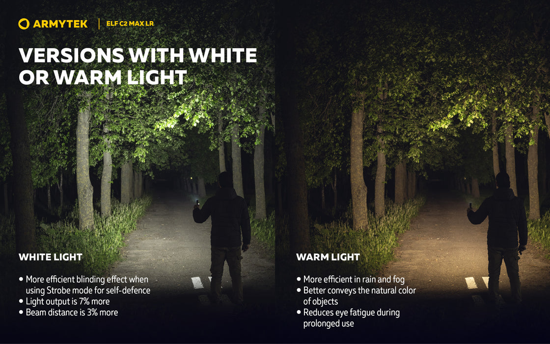 Armytek Elf C2 Max LR – ražotāja informatīvais slaids Nr. 23 par lukturi