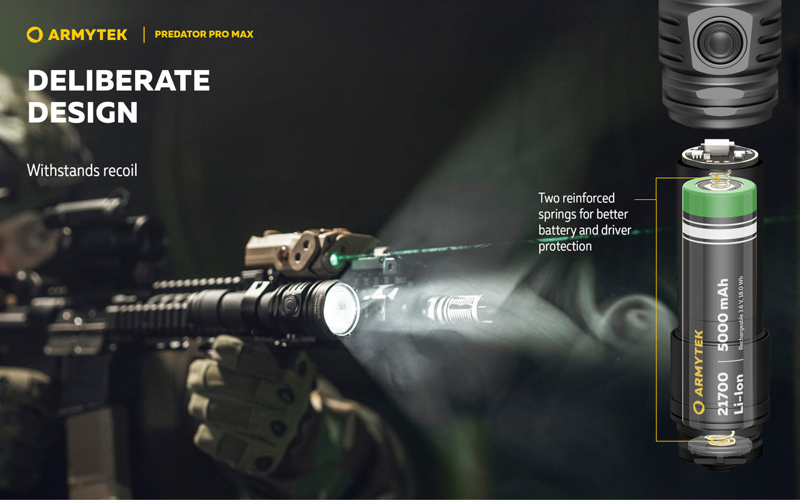 Armytek Predator Pro Max – ražotāja informatīvais slaids Nr. 4 par lukturi