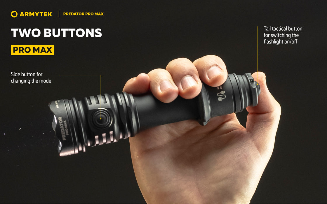 Armytek Predator Pro Max – ražotāja informatīvais slaids Nr. 7 par lukturi