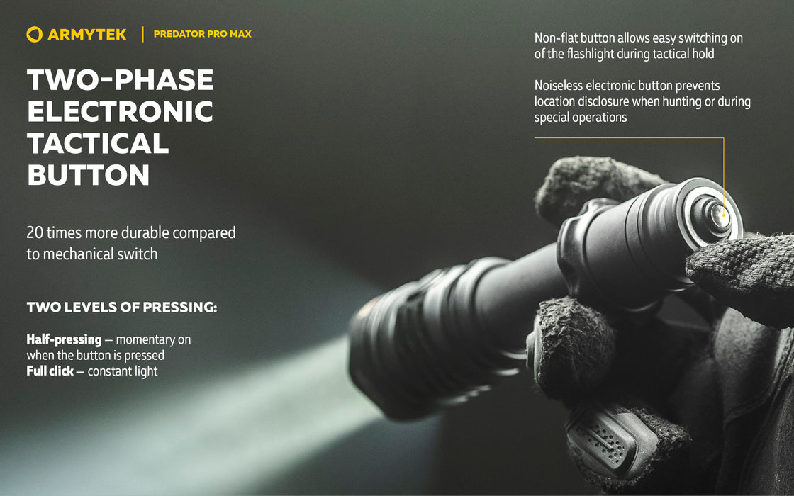 Armytek Predator Pro Max – ražotāja informatīvais slaids Nr. 8 par lukturi