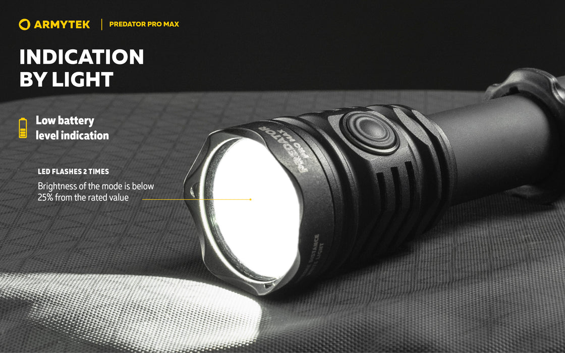 Armytek Predator Pro Max – ražotāja informatīvais slaids Nr. 10 par lukturi