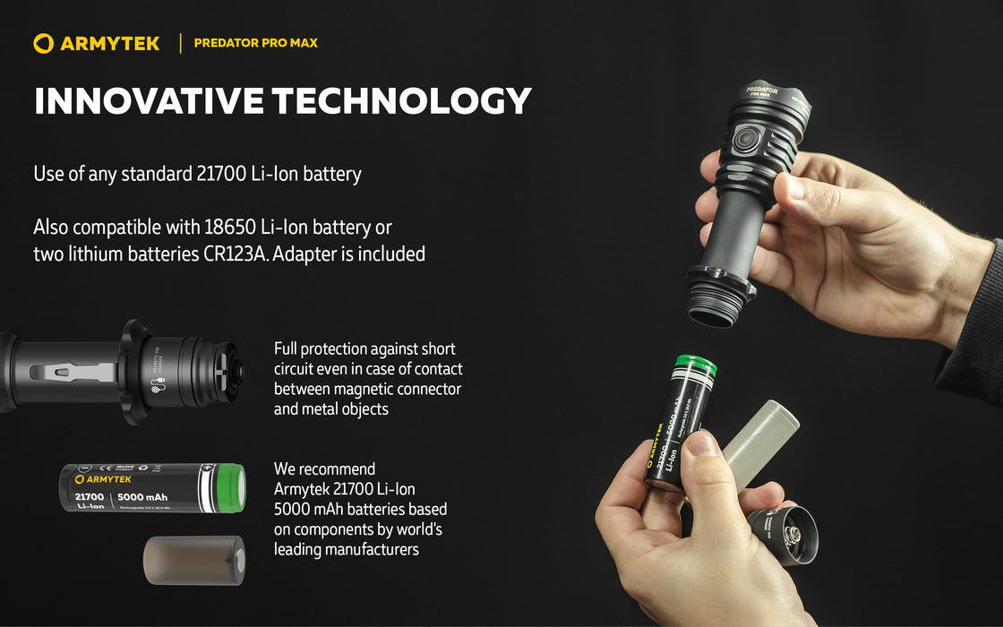 Armytek Predator Pro Max – ražotāja informatīvais slaids Nr. 11 par lukturi