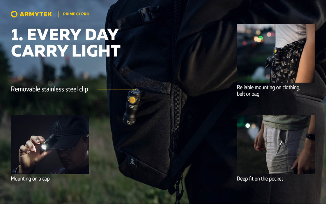 Armytek Prime C1 Pro – ražotāja informatīvais slaids Nr. 2 par lukturi