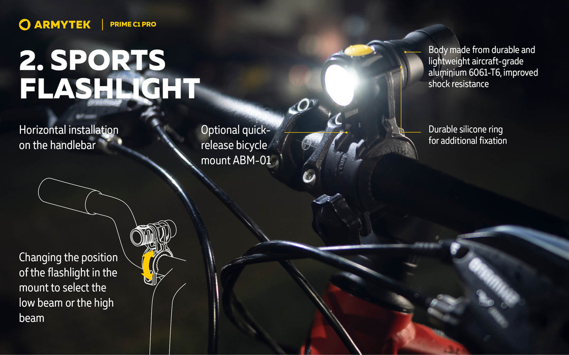 Armytek Prime C1 Pro – ražotāja informatīvais slaids Nr. 5 par lukturi