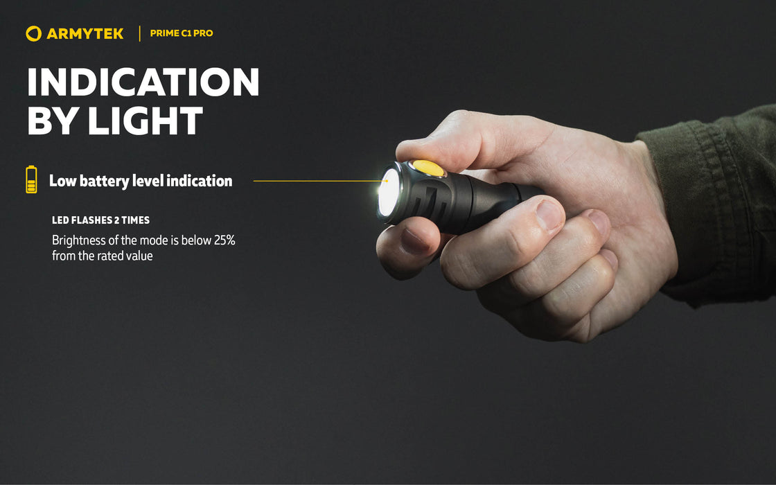 Armytek Prime C1 Pro – ražotāja informatīvais slaids Nr. 9 par lukturi