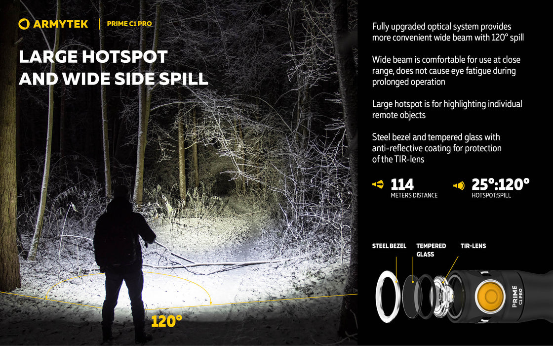 Armytek Prime C1 Pro – ražotāja informatīvais slaids Nr. 10 par lukturi
