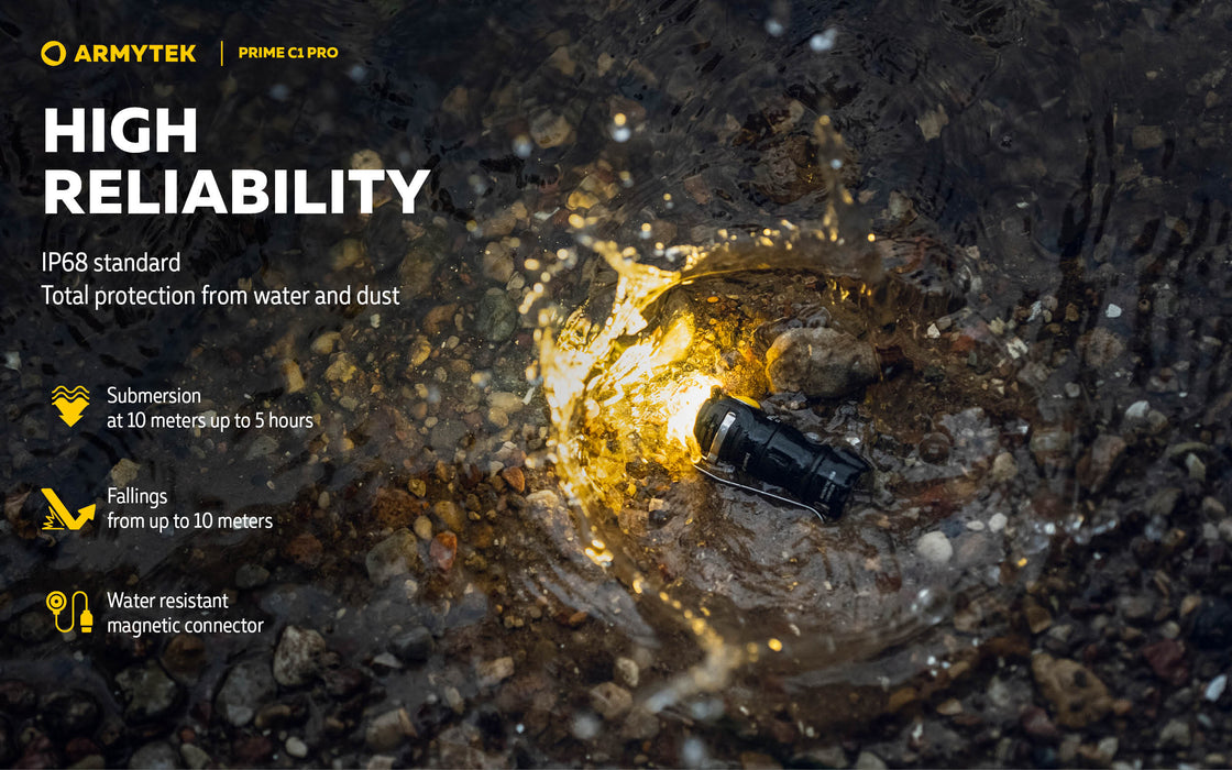 Armytek Prime C1 Pro – ražotāja informatīvais slaids Nr. 16 par lukturi