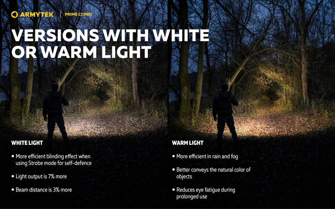 Armytek Prime C1 Pro – ražotāja informatīvais slaids Nr. 18 par lukturi