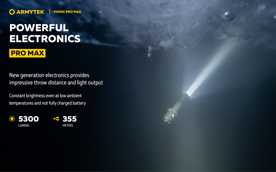 Armytek Viking Pro Max – ražotāja informatīvais slaids Nr. 6 par lukturi