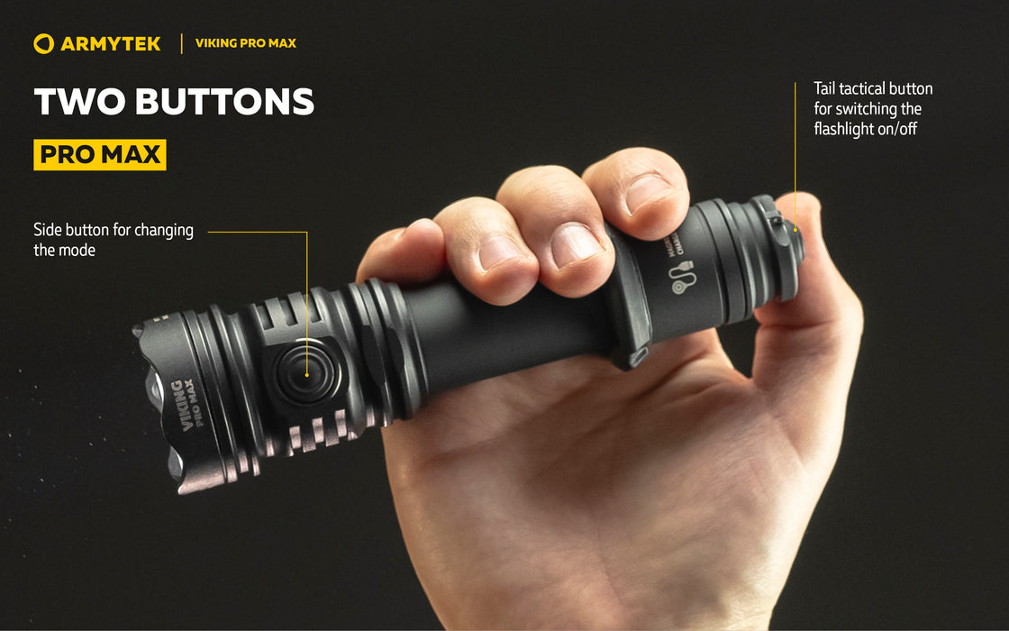 Armytek Viking Pro Max – ražotāja informatīvais slaids Nr. 7 par lukturi