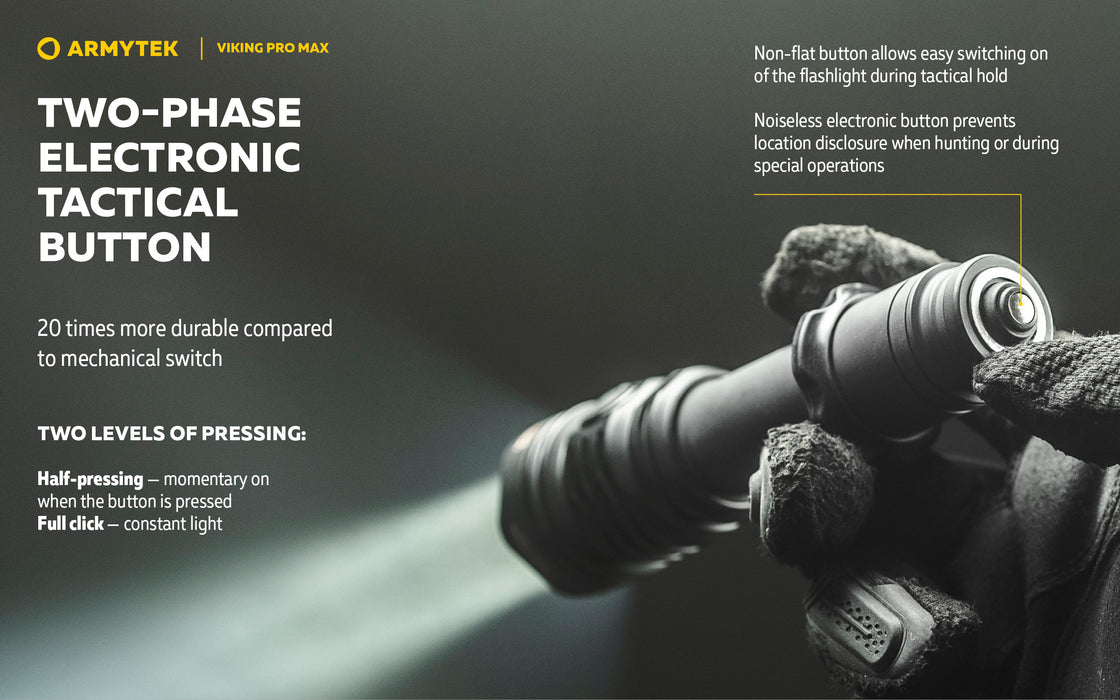 Armytek Viking Pro Max – ražotāja informatīvais slaids Nr. 8 par lukturi