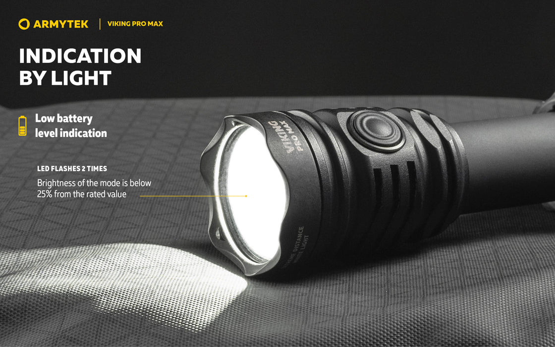 Armytek Viking Pro Max – ražotāja informatīvais slaids Nr. 10 par lukturi