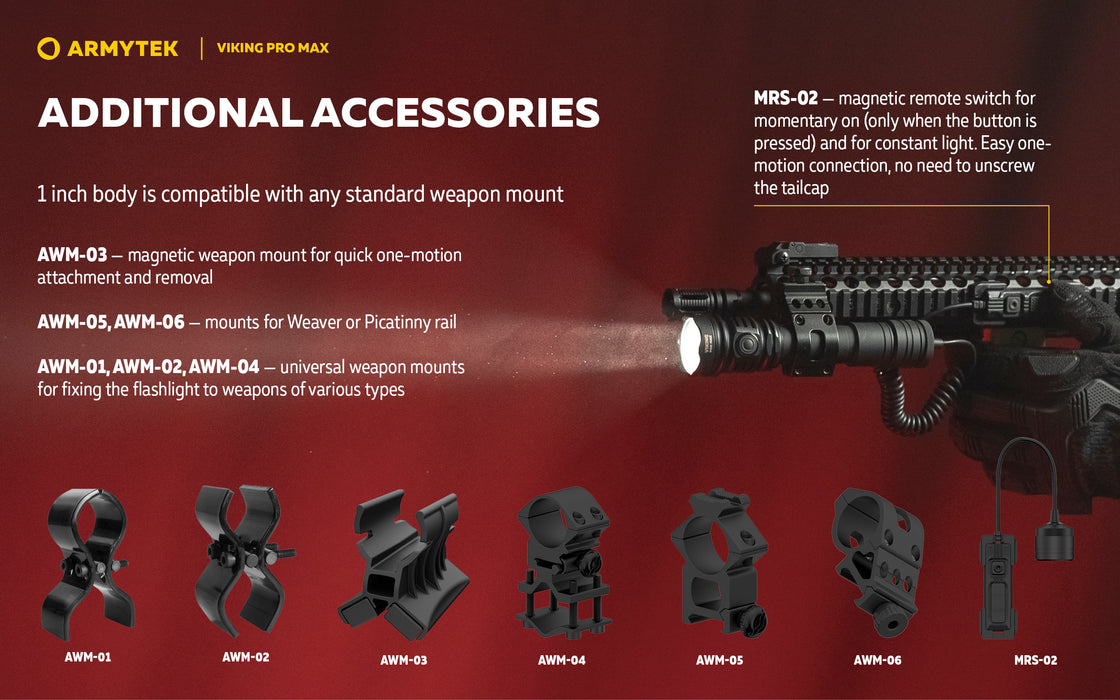 Armytek Viking Pro Max – ražotāja informatīvais slaids Nr. 17 par lukturi