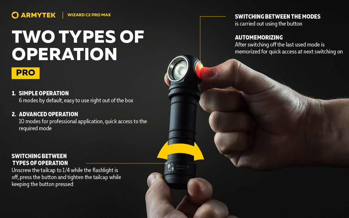 Armytek Wizard C2 Pro Max – ražotāja informatīvais slaids Nr. 12 par lukturi