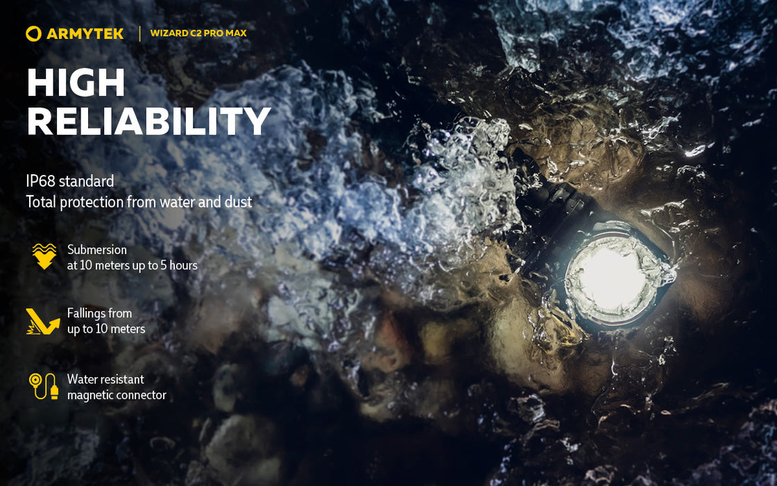 Armytek Wizard C2 Pro Max – ražotāja informatīvais slaids Nr. 17 par lukturi