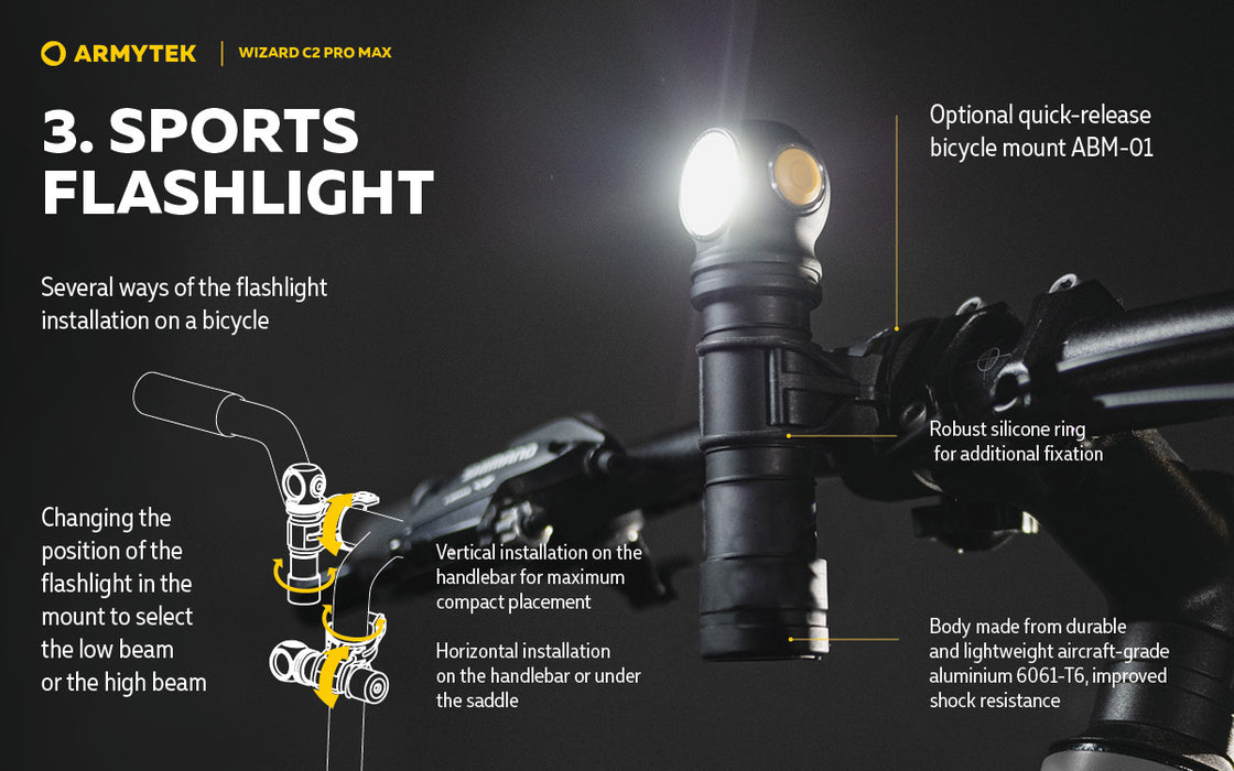 Armytek Wizard C2 Pro Max – ražotāja informatīvais slaids Nr. 7 par lukturi