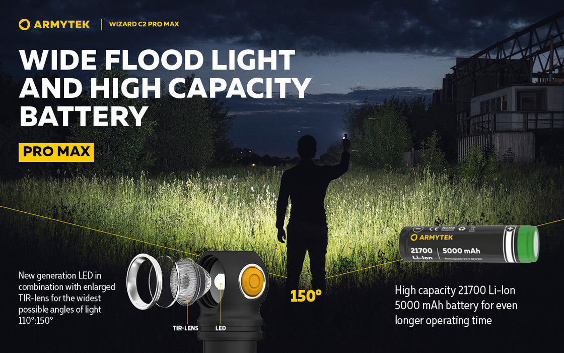 Armytek Wizard C2 Pro Max – ražotāja informatīvais slaids Nr. 8 par lukturi