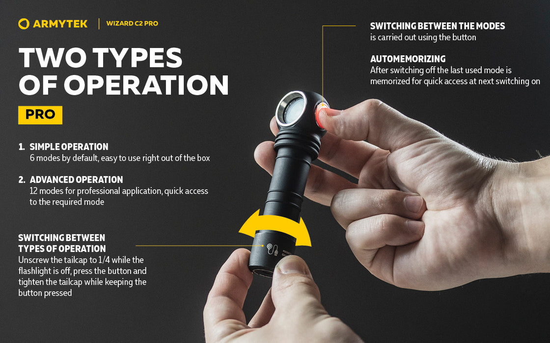 Armytek Wizard C2 Pro – ražotāja informatīvais slaids Nr. 11 par lukturi