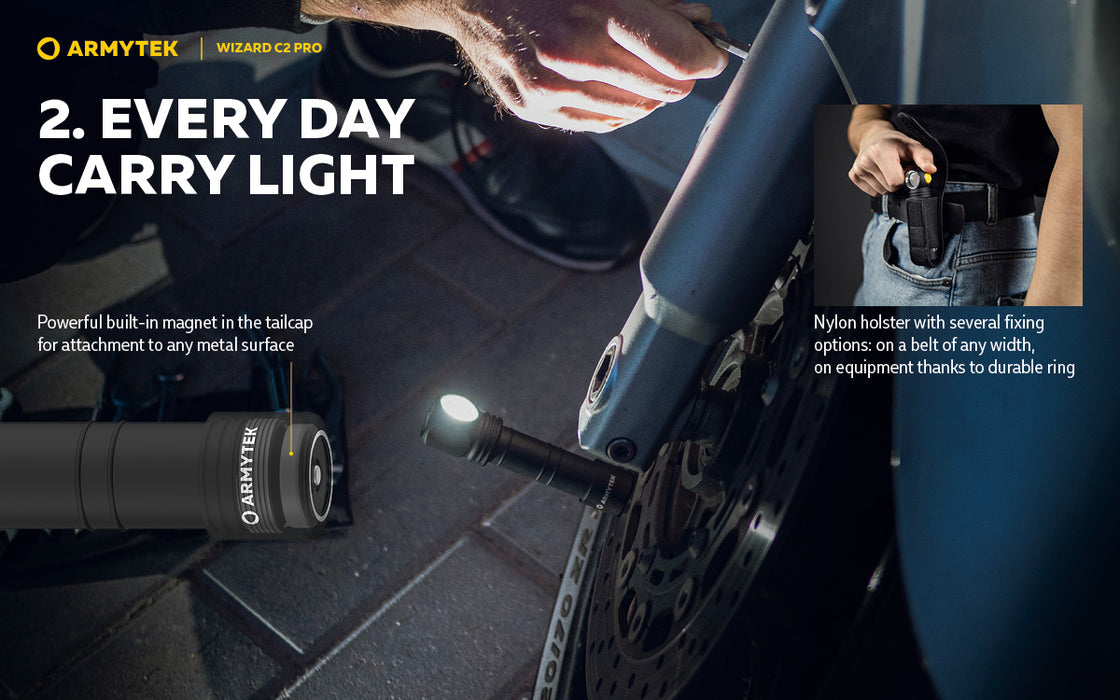 Armytek Wizard C2 Pro – ražotāja informatīvais slaids Nr. 4 par lukturi