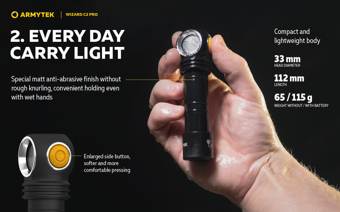 Armytek Wizard C2 Pro – ražotāja informatīvais slaids Nr. 5 par lukturi