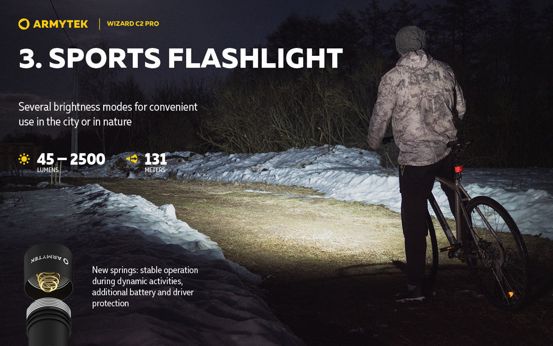 Armytek Wizard C2 Pro – ražotāja informatīvais slaids Nr. 6 par lukturi