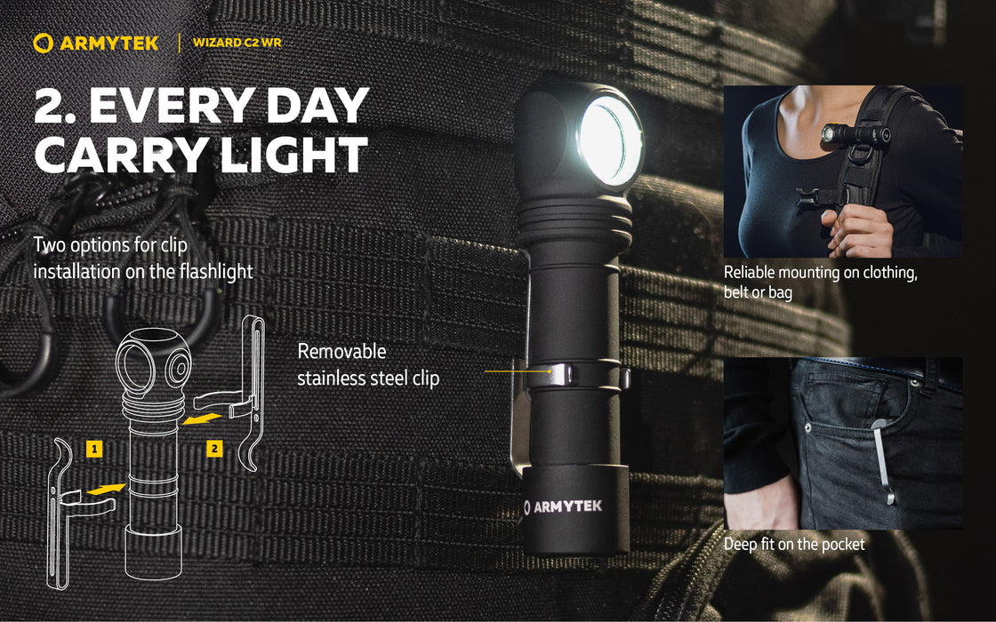 Armytek Wizard C2 WR – ražotāja informatīvais slaids Nr. 3 par lukturi