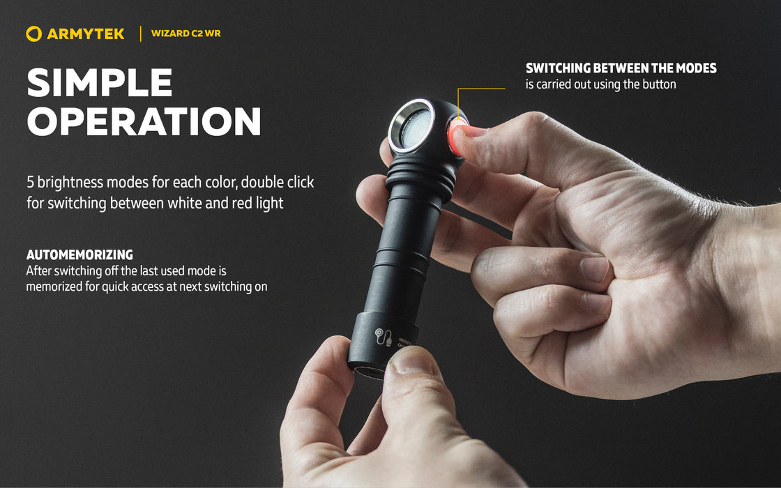 Armytek Wizard C2 WR – ražotāja informatīvais slaids Nr. 10 par lukturi