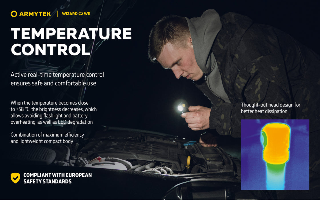 Armytek Wizard C2 WR – ražotāja informatīvais slaids Nr. 14 par lukturi