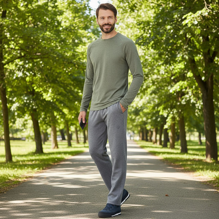 FHM fleece sporta bikses pelēkas, mīkstas, ērti ikdienai un vieglam pārgājienam Latvijā.