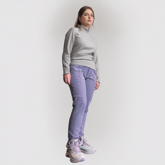 Humtto sieviešu pārgājienu bikses, ūdensizturīgas, elastīgas, ar DWR pārklājumu, violetas, piemērotas rudenim un pavasarim.