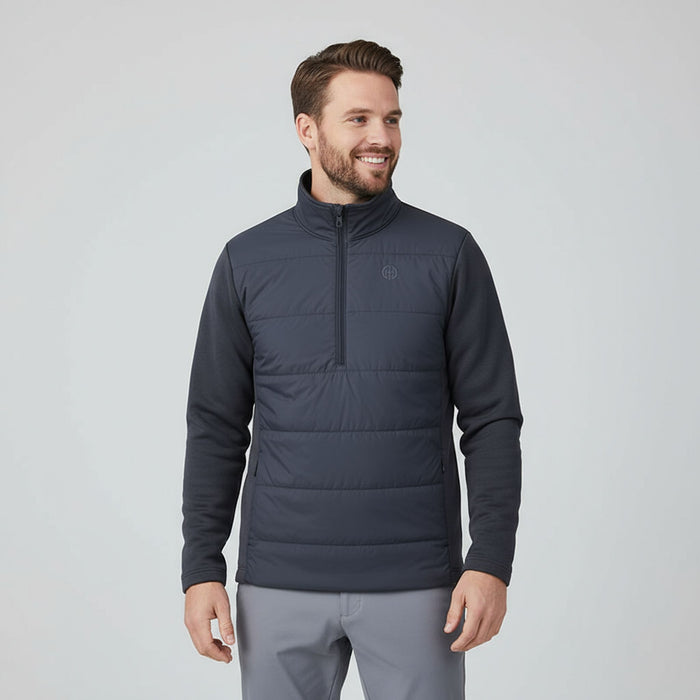 FHM hybrid primaloft jaka ar Primaloft izolāciju, viegla, melna, piemērota makšķerēšanai un āra aktivitātēm Latvijā.