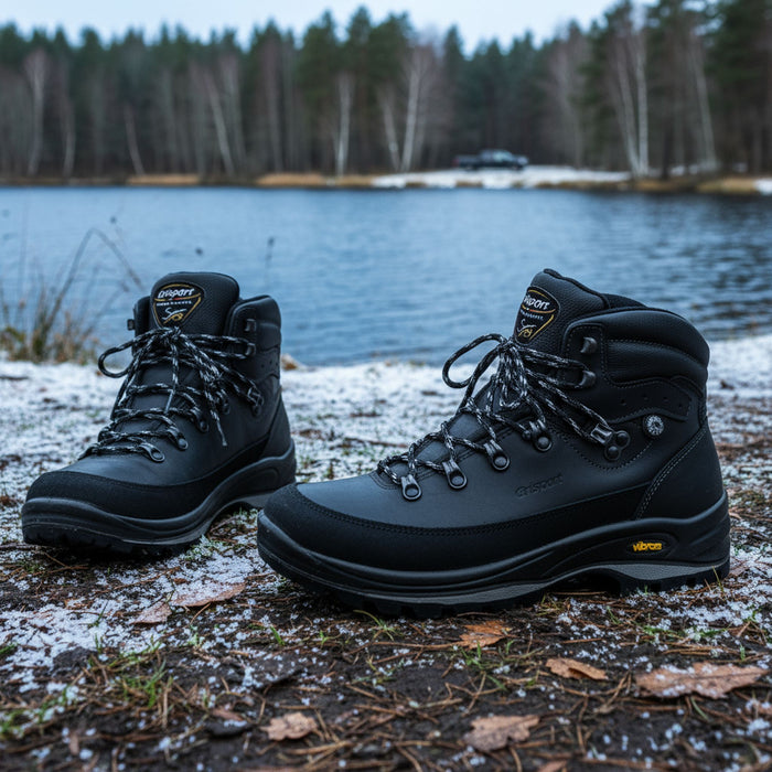 grisport ziemas zābaki, melnas ādas, winterm membrāna, -30°C, piemēroti ziemas pārgājieniem Latvijā