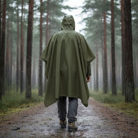 3 in 1 lietus pončo ar kapuci, ūdensnecaurlaidīgs, zaļš, piemērots pārgājieniem un lietainam laikam Latvijā