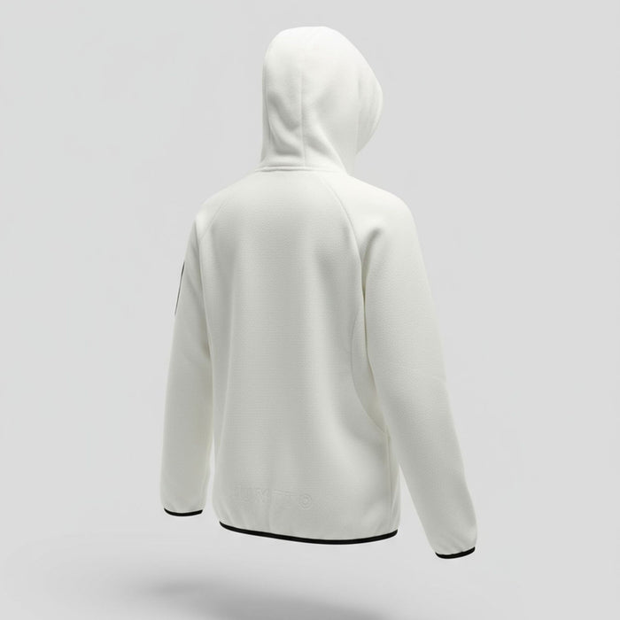 humtto sieviešu teddy flīsa jaka balta, ar kapuci, silta, piemērota rudenim un ziemai Latvijas laikapstākļiem