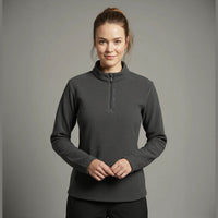 Humtto sieviešu flīsa bāzes slāņa džemperis, melns, termoveļa, piemērots pārgājieniem rudenim un ziemai.