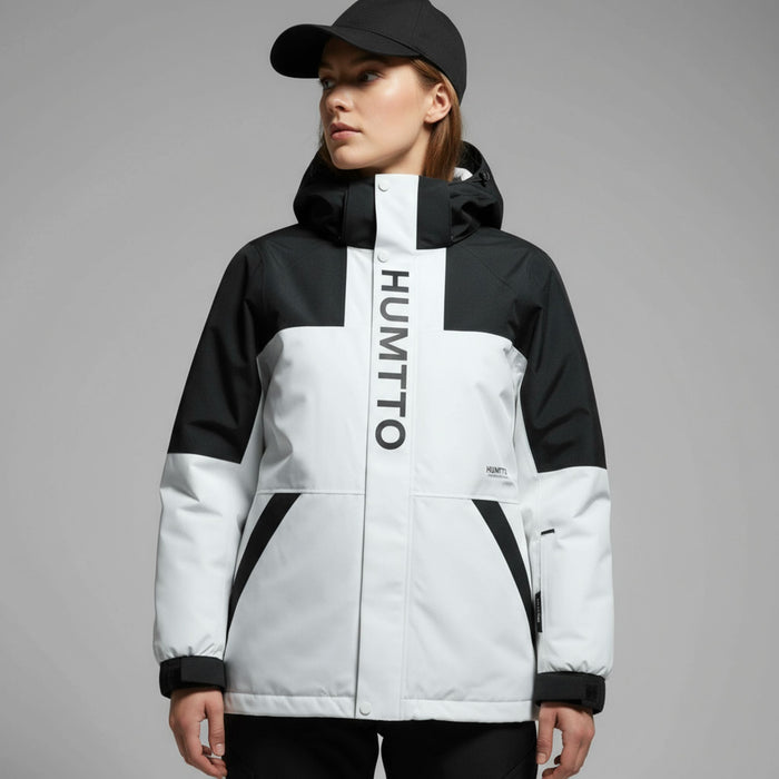 Водонепроницаемая куртка Humtto черно-белая с флисом 2-в-1